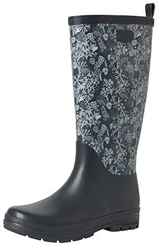 Helly-Hansen Womens Madeleine Print Waterproof Rain Boots, 597 Navy, 8