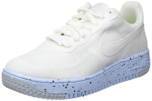Nike Air Force 1 Crafter Flyknit Womens Trainers DC7273 Sneakers Shoes (UK 7.5 US 10 EU 42, White Pure Platinum 100)