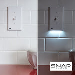 3 Pack - SnapPower SwitchLight - LED Night Light - for Single-Pole Light Switches - Switch Plate with LED Night Lights - Adjust Brightness - Auto On/Off Sensor - (Toggle, White)
