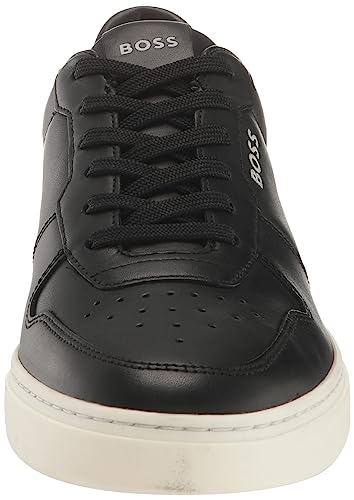 BOSS Clint Smooth Leather Cupsole Sneaker Black Oil