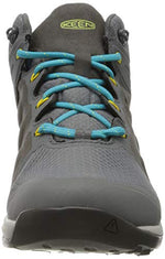 KEEN Women's High Rise Hiking Boots, Black Steel Grey Bright Turquoise 003, 8.5 UK
