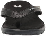 Under Armour Women's Ignite Marbella Flip Flop, (001) Black/Black/White, 12, US