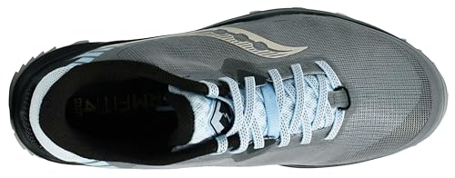 Saucony womens Peregrine 11 Trail Running Shoe, Zinc/Sky/Loom, 6.5 US