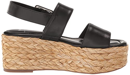 Marc Fisher LTD Women's PATRYCE Espadrille Wedge Sandal, Black 001, 7