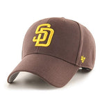 '47 MLB Team Color Home Basic MVP Adjustable Hat, Youth One Size Fits All (San Diego Padres Brown)