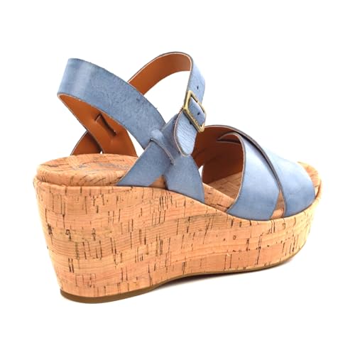 KORK-EASE Ava 2.0 Women's Wedge Sandal, Dark Blue (Jeans), 9M US