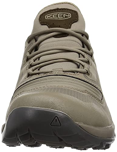 KEEN Men's Tempo Flex Low Height Waterproof Hiking Shoes, Timberwolf/Timberwolf, 10