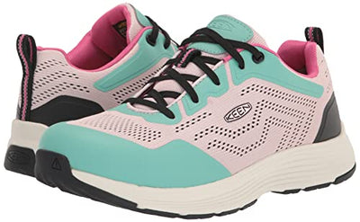 KEEN Utility Women's Sparta 2 Low Height Alloy Toe Industrial Work Shoes, Barely Pink/Black, 6.5 Wide