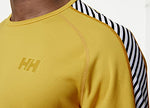 Helly-Hansen Mens LIFA Active Stripe Baselayer Crew, 340 Straw, XX-Large