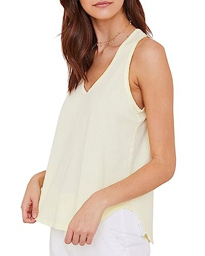 bella dahl Scoop Neck Tank Pale Chartreuse MD