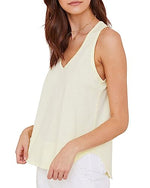 bella dahl Scoop Neck Tank Pale Chartreuse MD