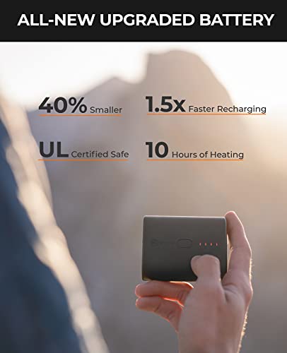 ORORO Men's Heated Jacket with Detachable Hood and Battery Pack (Black&Blue, S)