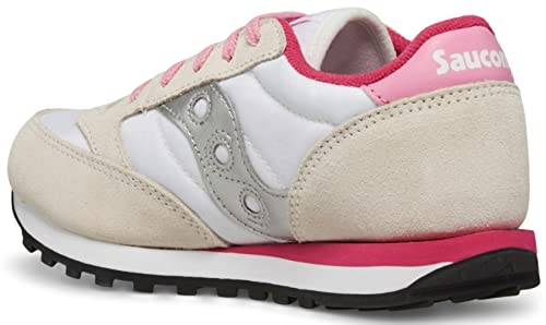 Saucony Jazz Original Sneaker, White/Silver, 1.5 US Unisex Big Kid