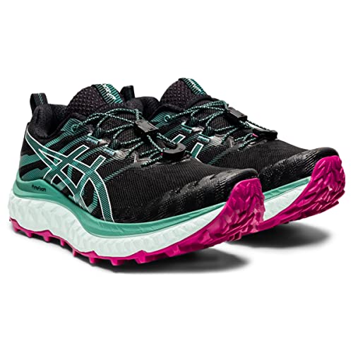 ASICS Women's Trabuco Max Running Shoes, 11, Black/Soothing SEA