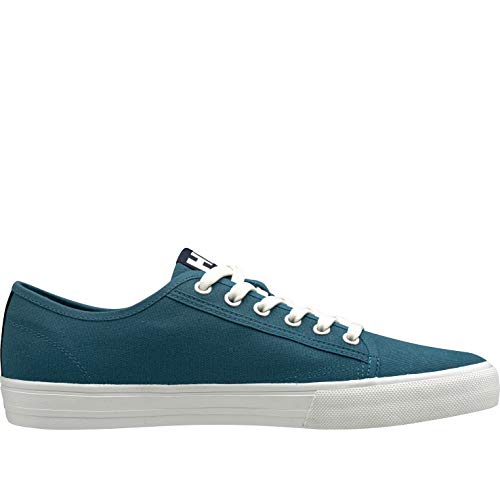 Helly-Hansen Mens Fjord Low-Cut Canvas Deck Shoe V2, 497 Deep Lagoon/Evening Blue/Off White, 10.5