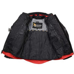 Xelement XS8161 Men's 'Venture' All Season Black with Red Tri-Tex and Mesh Motorcycle Rider Jacket with X-Armor - Medium