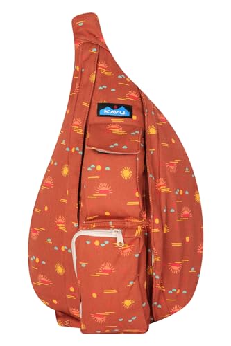 KAVU Original Rope Bag Sling Pack with Adjustable Rope Shoulder Strap - Mirage Glow