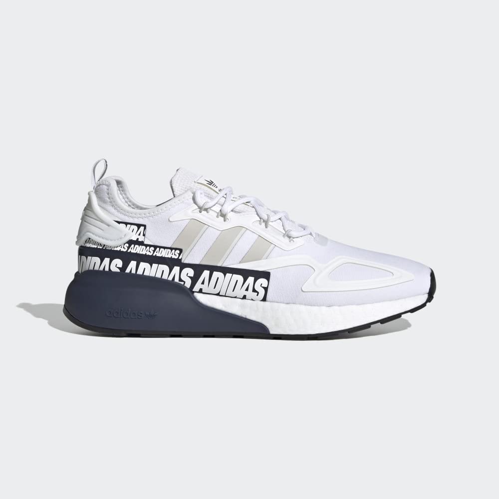 adidas mens ZX 2K Boost Shoes, White-grey-collegiate Navy, 9