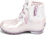 Sperry Saltwater Sparkle Textile Rain Boot, Lilac, 7 US Unisex Little Kid
