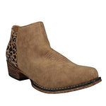 ROPER Sedona Tan Faux Leather Vamp/Leopard Print Heel 5 M