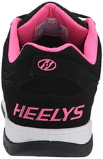 HEELYS Girl's Voyager Tennis Shoe, Black/Pink, 2 M US Big Kid