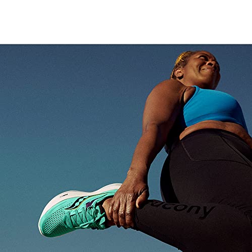 Saucony Women's Ride 15 Running Shoe, Cool Mint/Acid, 5.5 Wide