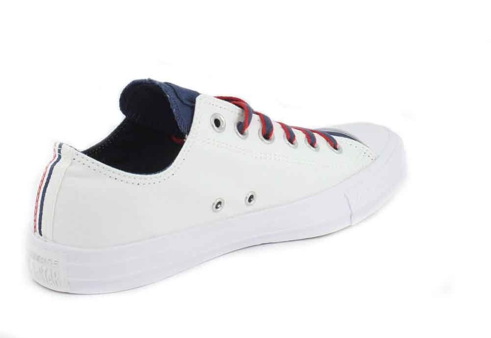 Converse Mens Chuck Taylor All Star û Ox û Court Prep White/Navy Sneaker - 9 Men - 11 Women