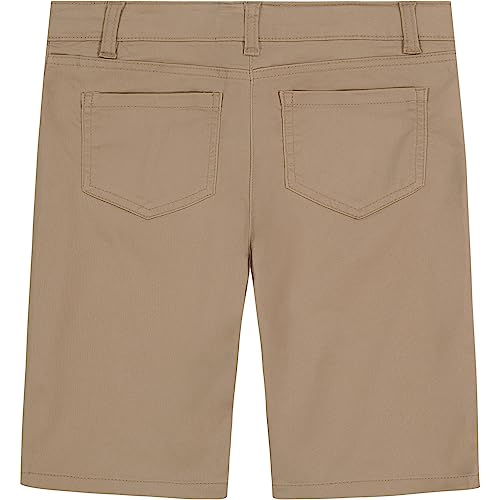 Nautica Girls' Big School Uniform Bermuda Shorts, Pull-on Fit, Stretchy Material, Functional Pockets, Khaki, 7