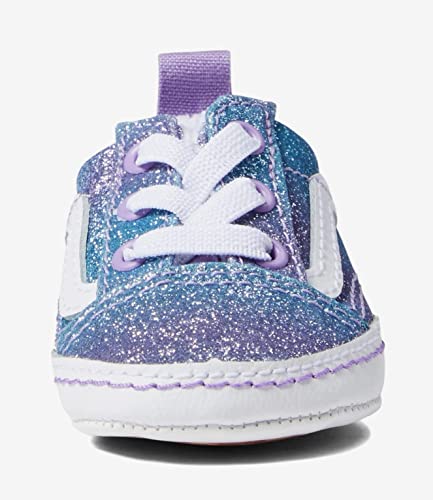 Vans, Old Skool Infant Crib Sneakers (Ombre Glitter - Multi/True White, 1)