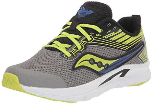 Saucony Axon Sneaker, Grey/Lime/Black, 11 US Unisex Big Kid