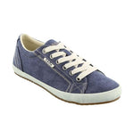 Taos Star Women's Sneaker - Iconic Style with Canvas Design for Everyday Adventures - Custom Fit Lacing and Removable Footbed with Arch Support for All Day Comfort Blue Wash Canvas 9.5 W US