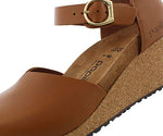 Birkenstock New Papillio Women's Mary Wedge Ginger Brown Leather 39 N