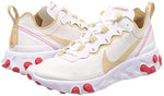 Nike Women's React Element 55 Running Shoes (6, Desert Ore/White)