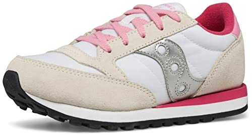 Saucony Jazz Original Sneaker, White/Silver, 1.5 US Unisex Big Kid