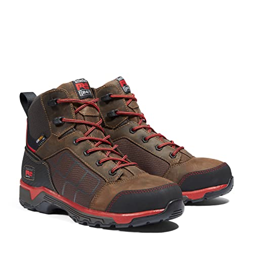 Timberland PRO Men's Payload 6 Inch Steel Safety Toe Industrial Work Boot, Brown/Red, 8W
