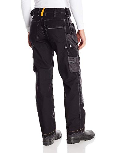 Helly-Hansen Workwear Chelsea Construction Pants for Men Made from Reinforced Cotton/Polyester with Reflective Elements, Black/Charcoal - 42/32