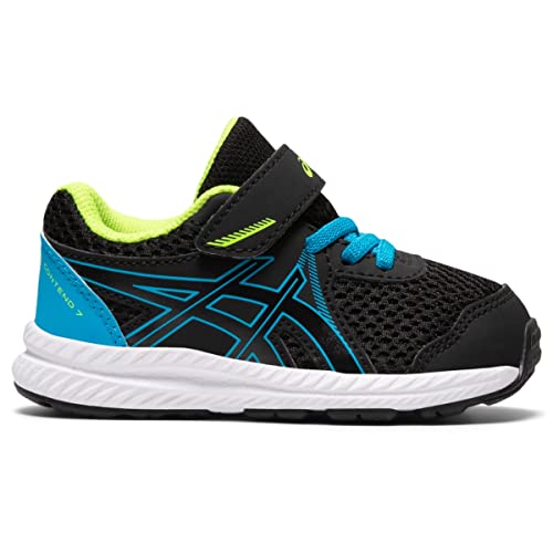 ASICS Baby Boy's Contend 7 TS (Toddler) Black/Digital Aqua 9 Toddler M