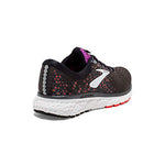 Brooks Womens Glycerin 17 Running Shoe - Black/Fiery Coral/Purple - D - 7.0