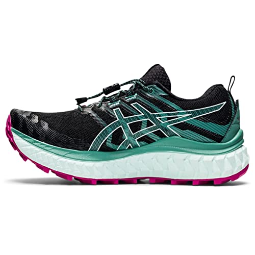 ASICS Women's Trabuco Max Running Shoes, 11, Black/Soothing SEA