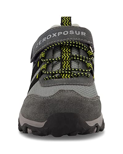 ZeroXposur Boys Denver Mesh Trail Shoes - Kids Hiking Shoes - Kids Trail Shoes (Dark Shadow, 4)
