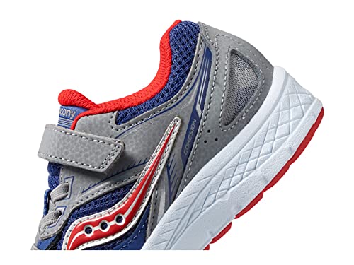 Saucony Cohesion 14 Alternative Closure Running Shoe, NAVY/RED, 4 US Unisex Big Kid