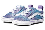 Vans, Old Skool Infant Crib Sneakers (Ombre Glitter - Multi/True White, 1)