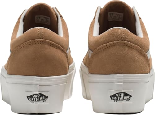 Vans Women's Old Skool Stackform Sneakers, Burro/True White, 8 Medium US
