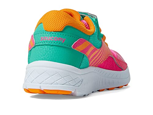 Saucony Kids Velocer Unisex Alternative Closure Running ShoesPink/Turquoise 1 Little Kid M