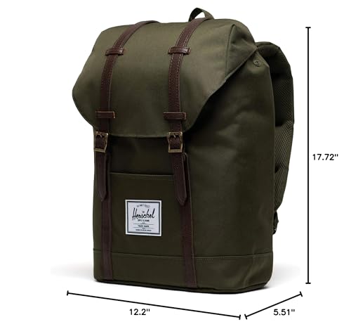 Herschel Retreat Backpack, Ivy Green/Chicory Coffee, Classic 19.5L