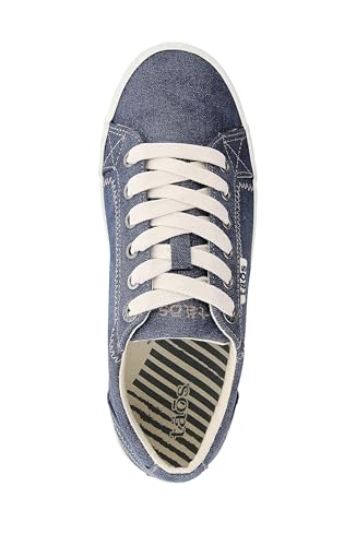 Taos Star Women's Sneaker - Iconic Style with Canvas Design for Everyday Adventures - Custom Fit Lacing and Removable Footbed with Arch Support for All Day Comfort Blue Wash Canvas 9.5 W US