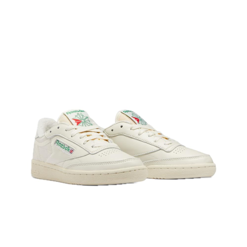 Reebok womens CLUB C 85 VINTAGE,CHALK/ALABAS/GLEGRN,9.5