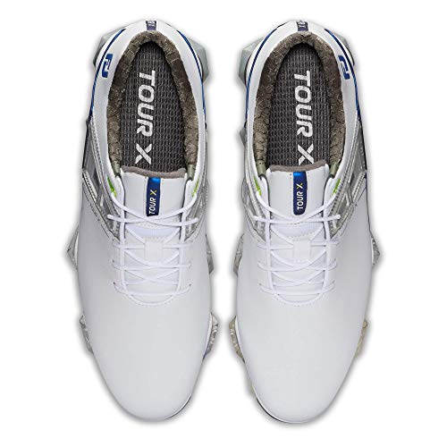 FootJoy Men's Tour X Previous Season Style Golf Shoes, White/Navy/Lime, 7.5 Wide