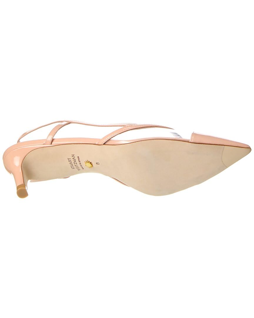 Stuart Weitzman Womens Mondrian 50 Slingback Poudre/Clear 8.5 B