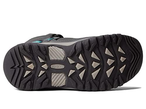 KEEN Targhee Mid Height Waterproof Hiking Boots, Steel Grey/Porcelain, 3 US Unisex Big Kid